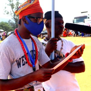 Bamenda Cluster - Nkwen Translator reading the translated speech of the Council Mayor